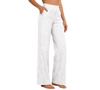 Pantalones Capri Mujer-Pantalones Casuales De Pierna Ancha Y Cintura Alta CóModos Y con Estilo para El DíA A DíA Pantalones Transpirables De Corte Holgado con Cintura