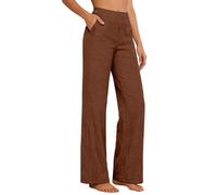 Pantalones Capri Mujer-Pantalones Casuales De Pierna Ancha Y Cintura Alta CóModos Y con Estilo para El DíA A DíA Pantalones Transpirables De Corte Holgado con Cintura