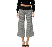 Pantalones capri para mujer, pantalones gaucho fluidos con cintura profunda y pierna ancha, cómodos pantalones capris de yoga, palazzo culotte y lounge, ropa de calle, a, S