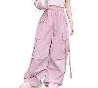 Pantalones Cargo con Bolsillos para niñas, Ropa Streetwear de Color Liso, Tejido Suave y elástico, válidos para niñas de 4 a 14 años