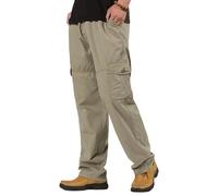 Pantalones Cargo con Cintura elástica para Hombre, Pantalones Cargo Casuales Largos Tipo Jogger Color Caqui, Talla 6X Large
