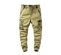 Pantalones Cargo con Estilo clásico y Actitud Urbana para Uso Diario duraderos y prácticos Equipo Esencial de Trabajo y Ocio para Hombre (Khaki, 32)