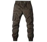 Pantalones cargo con puños para hombre, pantalones deportivos cargo casuales de algodón, ajuste ceñido, pantalones de chándal inferiores, pantalones tácticos de trabajo para correr con múltiples