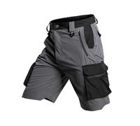 Pantalones Cargo Cortos para Hombre, Casuales Tácticos de Verano con Múltiples Bolsillos, Resistentes Ligeros con Costuras Reforzadas(Gray,L)