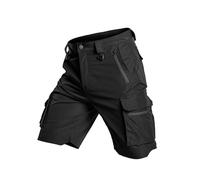 Pantalones Cargo Cortos para Hombre, Casuales Tácticos de Verano con Múltiples Bolsillos, Resistentes Ligeros con Costuras Reforzadas(Black,L)