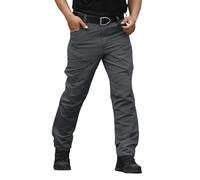 Pantalones cargo de camuflaje ajustados para hombre, pantalones cargo Cascal, talla grande, color sólido, bolsillos laterales, pantalones largos para senderismo, trabajo, viajes, caminar, golf, gris