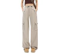 Pantalones Cargo de Pierna Ancha para Mujer, de Secado rápido, Estilo paracaídas, Corte Relajado, Estilo Hip Hop, Color Caqui, Talla XX Large