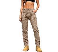 Pantalones cargo de senderismo para mujer, pantalones cargo militares tácticos pantalones para exteriores, caqui, XL