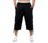 Pantalones cargo elásticos para hombre, resistentes, de seguridad, combate, color sólido, de forro polar, cálidos, gruesos, casuales, tácticos, con múltiples bolsillos, sin cinturón, Negro, S