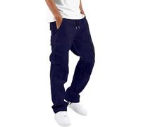 Pantalones Cargo Grises for Hombre Pantalones de Senderismo Casuales Pantalones Deportivos Pantalones Deportivos Pantalones de chándal Rectos Sueltos de algodón for Hombres(D,32)