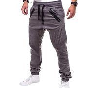 Pantalones Cargo Holgados para Hombre, Estilo paracaídas, Pantalones Deportivos Informales Tipo Harem con Bolsillos, Color Gris Oscuro, Talla XX Large.