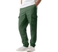 Pantalones Cargo Hombre Militar Pantalon de Trabajo Multibolsillos Cintura Elastica, Pantalón Baggy Impermeables Tácticos para Senderismo, Extreme, Esqui Calças Homem Verde Militar 3XL