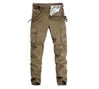 Pantalones Cargo Hombre Pantalon Cargo Militar Multibolsillos Pantalones De Trabajo con Bolsillos Laterales Caballeros Largos Anchos Slim Fit Skinny Stretch Outdoor Casual Clasicos Modernos Caqui 29