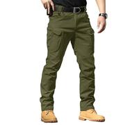 Pantalones Cargo Hombre Tácticos Pantalón de Trabajo Impermeables Cintura Elastica, Pantalon Regular Fit Multibolsillos Militar para Nieve, Deportiva, Extreme Calças Homem Verde 3XL