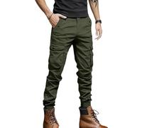 Pantalones Cargo Hombre Tácticos Pantalón de Trabajo Impermeables Multibolsillos, Pantalon Slim Fit Cintura Elastica Militar para Deportiva, Extreme, Caza Calças Homem Verde Militar XXL