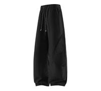 Pantalones Cargo Hombre Verano Ligero Suave Transpirable Pantalones Correr Ancho Cintura Elástica Cordón De Ajuste Y2k Streetwear Pants Corte Recto para Trabajo Deporte Playa Viaje Unido, Negro , XXL