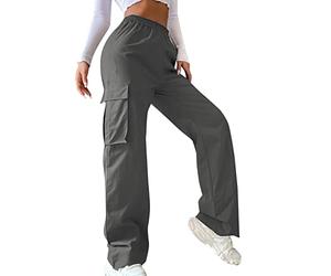 Pantalones cargo largos de verano para mujer, pantalones de deporte, pantalones de ocio, elásticos, cintura alta, pantalones de trabajo con varios bolsillos, pantalones de senderismo, pantalones de