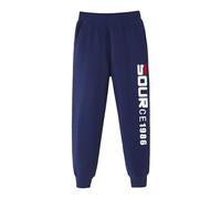 Pantalones Cargo Pantalones sueltos sólidos para bebés niños y niñas, pantalones deportivos, higiénicos puros para niños, sueltos y calientes, longitud tobillera, deporte (azul, 7-8 años)