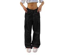 Pantalones cargo para adolescentes y niñas, holgados, pantalones de chándal para mujer, cintura baja, pantalones cargo de gran tamaño, con cordón, parachute, pantalones cargo-hosey2K, pantalones