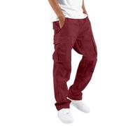 Pantalones cargo para hombre, 3XL, elásticos, para el tiempo libre, todos los partidos, elegantes, ajustados, para exteriores, varios bolsillos, pantalones cargo de un solo color, informales, cómodos