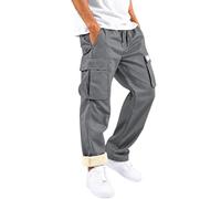 Pantalones cargo para hombre, ajuste relajado, de forro polar | Pantalones tácticos transpirables elásticos de combate, pantalones de trabajo con cintura elástica para uso al aire libre