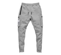 Pantalones cargo para hombre, bolsillos con cremallera, pantalones de chándal de ajuste atlético, pantalones cargo con cintura elástica, joggers, pantalones para correr/jogging, pantalones deportivos