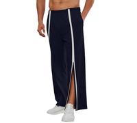 Pantalones cargo para hombre, casuales, con cremallera lateral fácil de abrir, cómodos, ligeros, elásticos para uso diario, cuidado en el hogar, pacientes ancianos, azul, M
