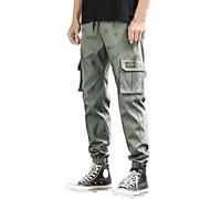 Pantalones cargo para hombre, corte holgado, pantalones de chándal largos para hombre, pantalones de deporte, varios bolsillos, pantalones de entrenamiento, tallas grandes, pantalones de chándal con