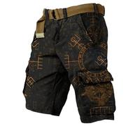 Pantalones cargo para hombre de aventura al aire libre pantalones cortos con bolsillos multifuncionales corte suelto impresión 3D versátil portátil en todas las estaciones, ideal para el ocio y