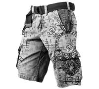 Pantalones cargo para hombre de aventura al aire libre pantalones cortos con bolsillos multifuncionales corte suelto impresión 3D versátil portátil en todas las estaciones, ideal para el ocio y