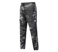 Pantalones cargo para hombre, de camuflaje, con cordón, ligeros, con puños cónicos, con varios bolsillos, de secado rápido, cintura elástica, pantalones de exterior, O gris., M
