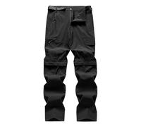 Pantalones cargo para hombre de dos cortes que se pueden quitar en pantalones cortos de verano al aire libre sueltos tamaño grande elástico transpirable seda arañazos arrugas recto, Negro, 6XL