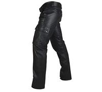Pantalones cargo para hombre, estilo rockero steampunk, de piel sintética, ajustados, pantalones de motocicleta, leggings de pierna recta, pantalones casuales de discoteca, pantalones deportivos