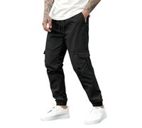 Pantalones cargo para hombre, estilo vintage, con cordón, holgados, hip hop, para el tiempo libre, para la calle, con muchos bolsillos, pantalones de senderismo, pierna recta, pantalones de