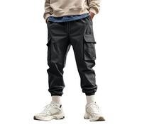 Pantalones cargo para hombre, estilo vintage, con cordón, holgados, hip hop, para el tiempo libre, para la calle, con muchos bolsillos, pantalones de senderismo, pierna recta, pantalones de
