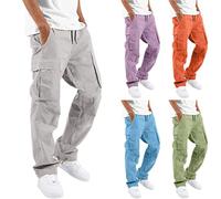 Pantalones cargo para hombre, holgados, pantalones cargo de corte regular, pantalones casuales con varios bolsillos, pantalones chinos, pantalones de chándal informales, pantalones de trabajo