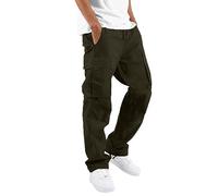 Pantalones cargo para hombre, holgados, pantalones de tiempo libre, talla 3XL, pantalones de hombre, corte holgado, pantalones cargo con varios bolsillos, pantalones cargo de un solo color, pantalones