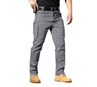 Pantalones cargo para hombre, impermeables, ligeros, para senderismo, tácticos, tácticos, de camuflaje, militares, de seguridad, para el tiempo libre, con múltiples bolsillos, bolsillos laterales