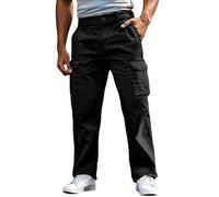 Pantalones cargo para hombre, monocolor, tiempo libre, con bolsillos
