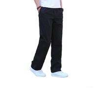 Pantalones cargo para hombre, pantalones de trabajo de pierna recta, pantalones largos casuales ligeros con bolsillos para uso diario, color sólido, 2XL (4XL negro)