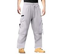Pantalones cargo para hombre, pantalones deportivos holgados de alta resistencia, de seguridad, combate, color sólido, de forro polar, cálidos, gruesos, con dobladillo, pantalones chinos de