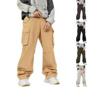 Pantalones cargo para hombre, pantalones holgados de pierna ancha, pantalones de trabajo Y2K, hip hop, ropa de calle, peso medio, con cordón, pantalones deportivos casuales, cintura elástica duradera