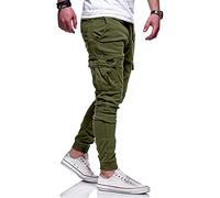 Pantalones cargo para hombre UK - pantalón de chándal elásticos ajustados casuales, caqui, puños, combate camuflaje