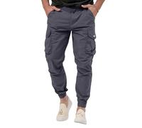 Pantalones Cargo para Hombres Men's Tapered Cargo Joggers Elastic Waist Stretch Casual Pants with Pockets Grey X Large