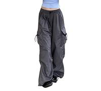 Pantalones cargo para mujer, cintura baja, Y2K, ropa de calle con cintura elástica, pantalones de trekking, monocolor, pantalones deportivos ligeros, pantalones deportivos cómodos, pantalones de