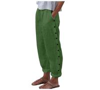 Pantalones cargo para mujer con bolsillos, de piel, para playa, elegantes, favorecedores, para verano, casual, con abertura, estilo de escalada oscura, lino elegante, verde, XXL