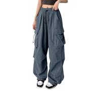 Pantalones cargo para mujer, de verano, largos, con varios bolsillos, pantalones de deporte, senderismo, pantalones de joggy, transpirables, parachute, pantalones anchos, pantalones de trekking
