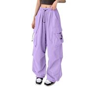 Pantalones cargo para mujer, de verano, largos, con varios bolsillos, pantalones de deporte, senderismo, pantalones de joggy, transpirables, parachute, pantalones anchos, pantalones de trekking