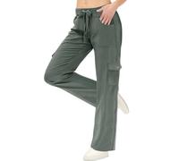 Pantalones cargo para mujer, para senderismo, caminar, cintura alta, pantalones de combate de pierna ancha, de secado rápido, pantalones deportivos casuales, ligeros, de color sólido, pantalones