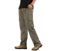 Pantalones Cargo Verde Militar para Hombre, Pantalones Cargo con Cintura elástica, Deportivos Largos Informales, Verde Militar, Talla 6X Large